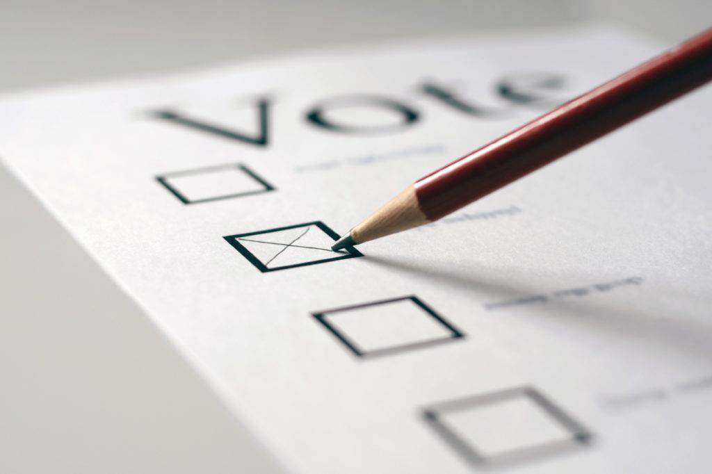 vote image with pencil on ballot